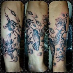 hummingbird-flowers-tattoo